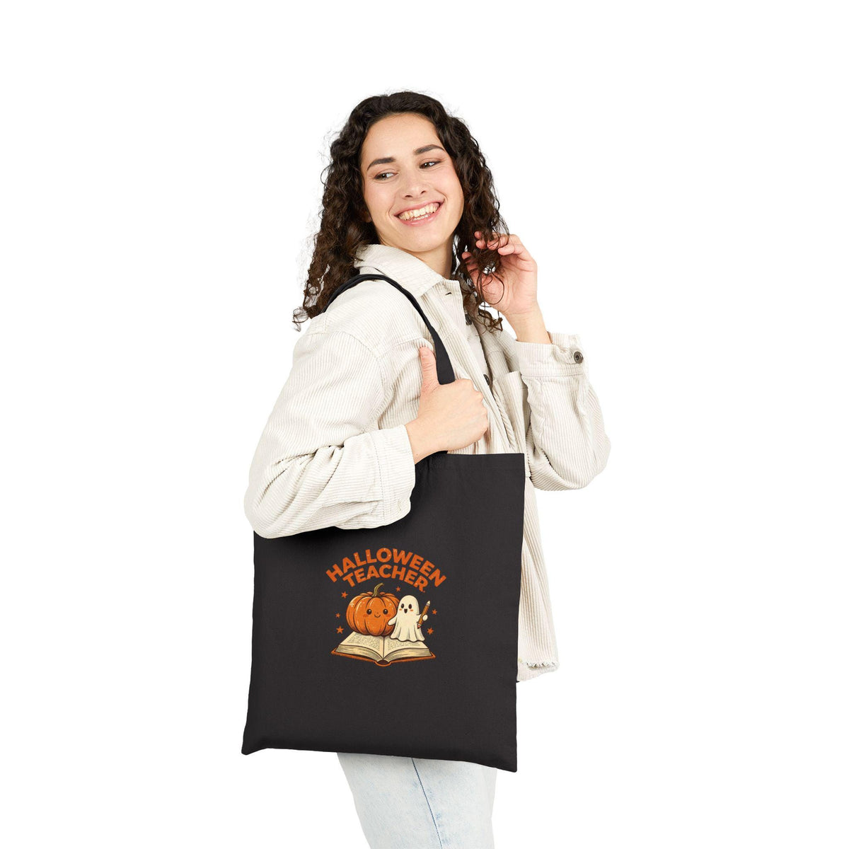 Halloween Teacher Pumpkin And Ghost Tote Bag