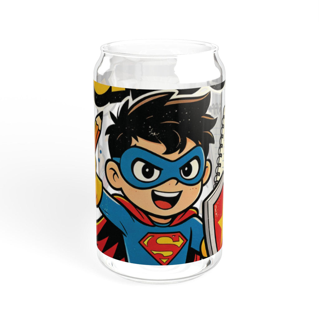 Back To School Superhero Kids Sipper Glass