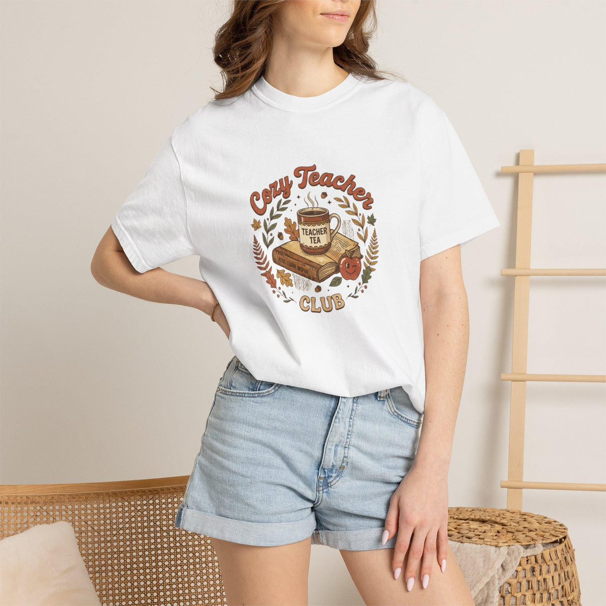 Cozy Teacher Club T-shirt | Fall Apple Coffee Classroom Design