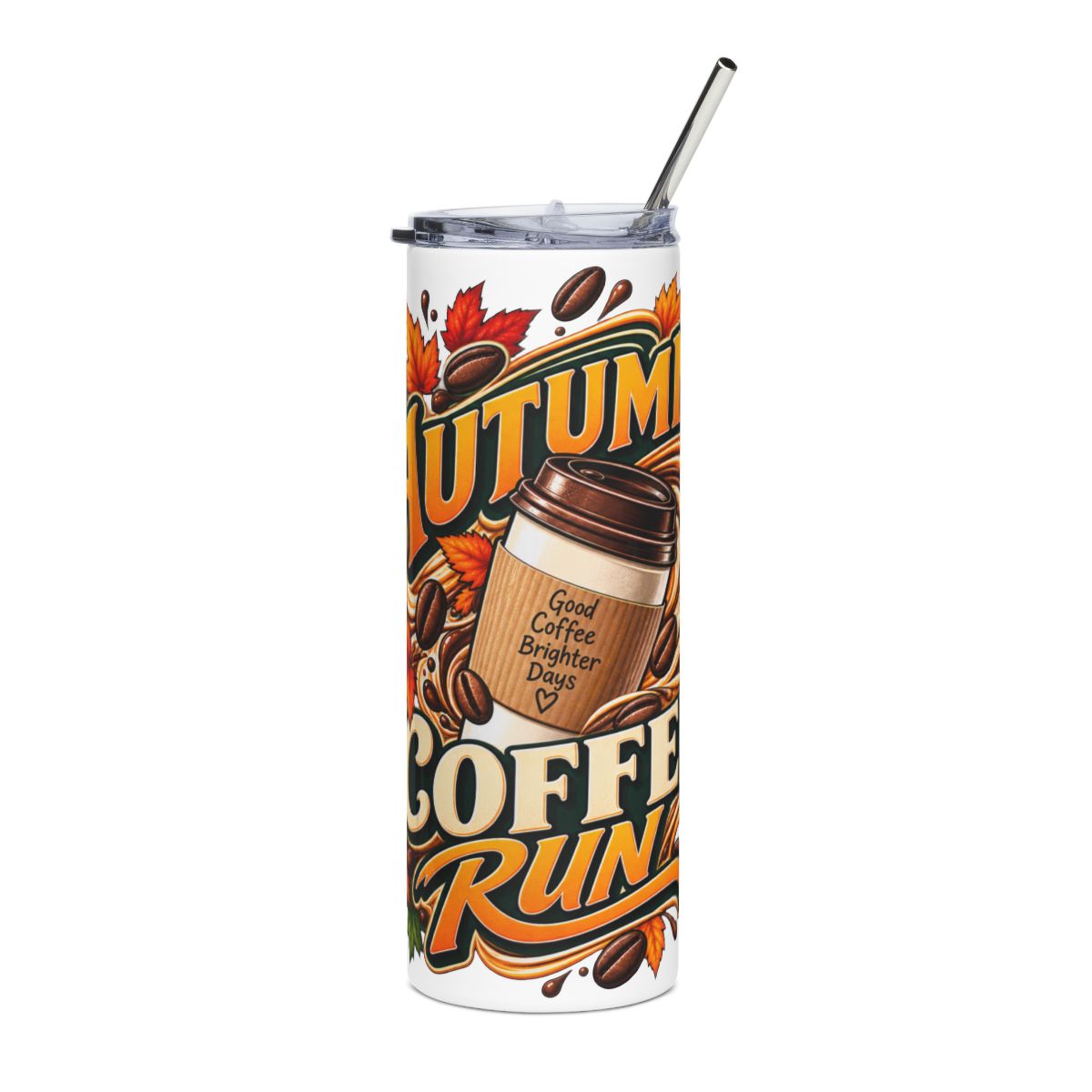Autumn Coffee Run Tumbler | 20oz Stainless Steel Travel Cup