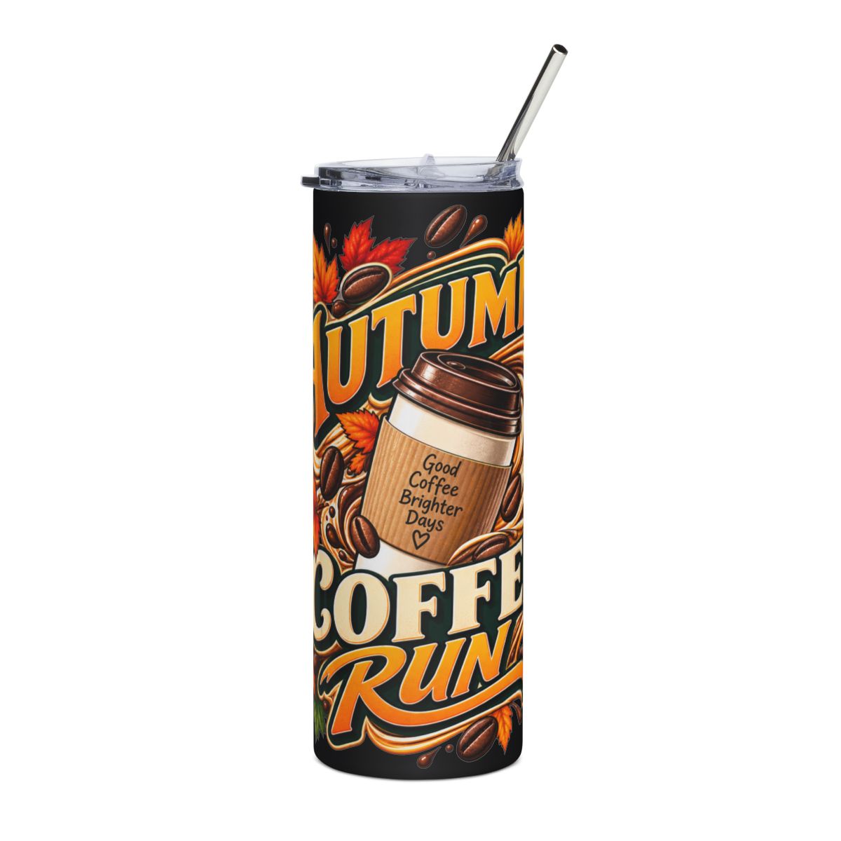 Autumn Coffee Run Tumbler | 20oz Stainless Steel Travel Cup