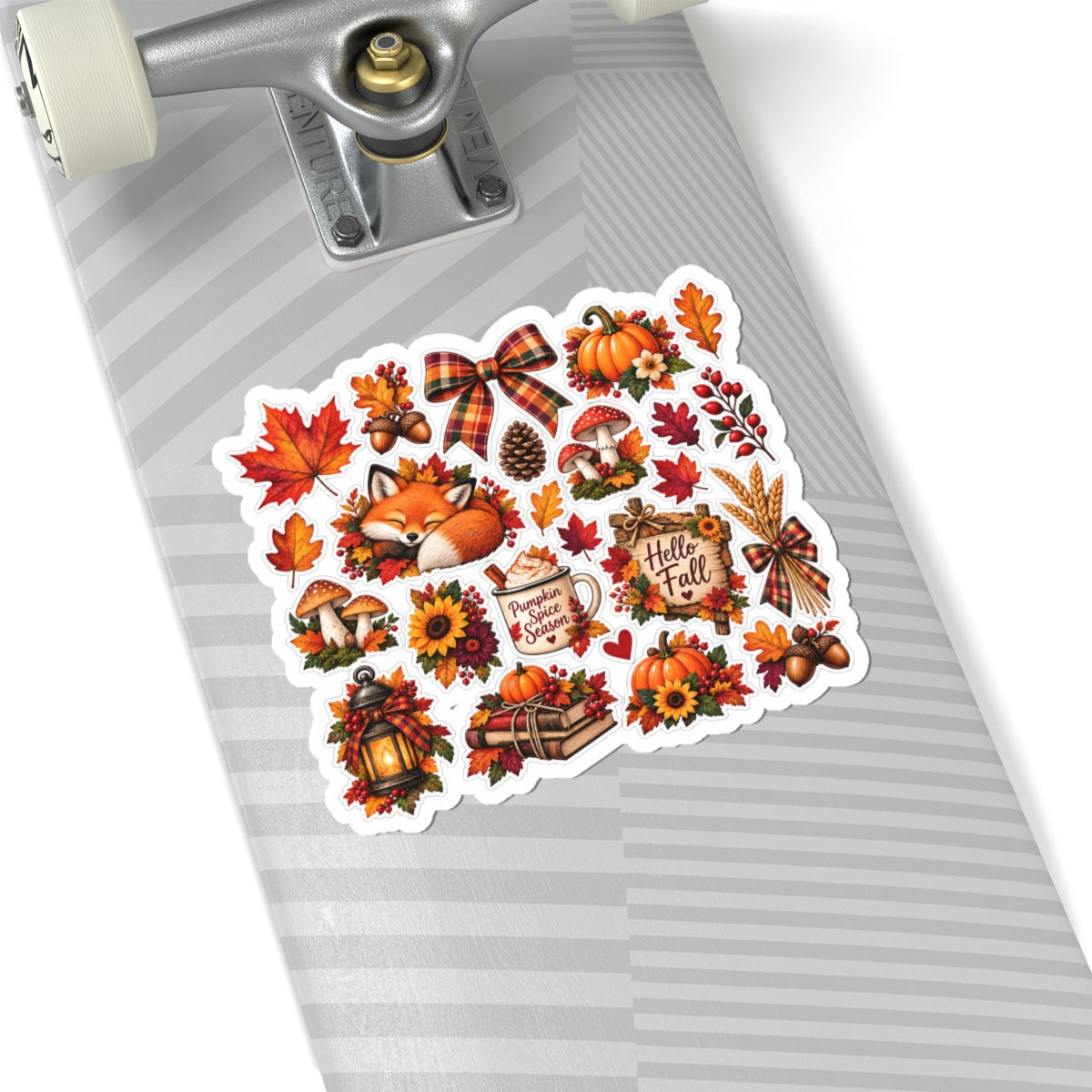 Autumn Fox Fall Elements Kiss-Cut Stickers | Pumpkin, Leaves, Sunflowers