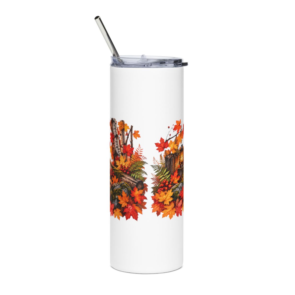 Autumn Fox Leaves Stainless Steel Tumbler