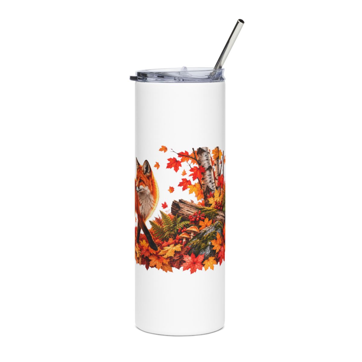 Autumn Fox Leaves Stainless Steel Tumbler