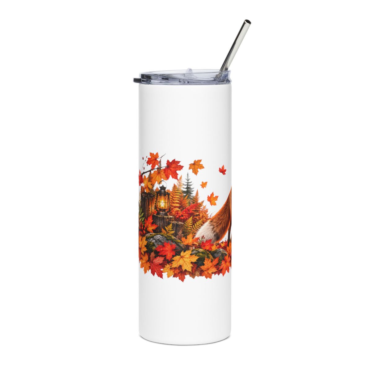 Autumn Fox Leaves Stainless Steel Tumbler