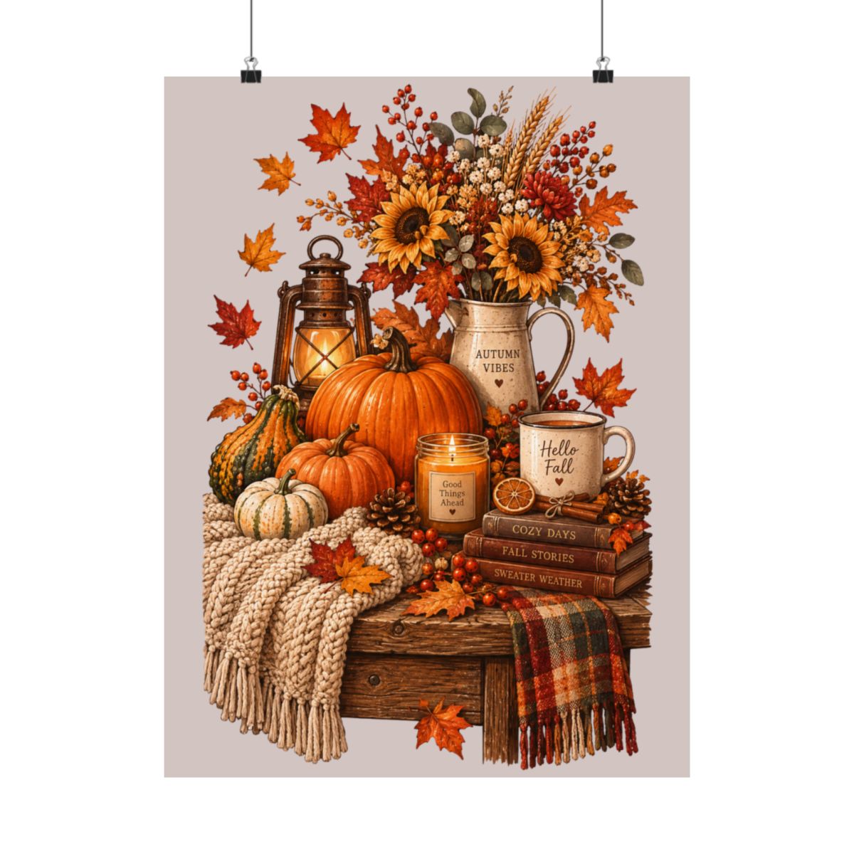 Autumn Harvest Pumpkins poster | Matte Vertical Poster