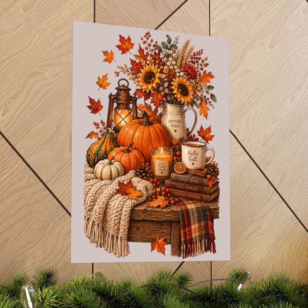 Autumn Harvest Pumpkins poster | Matte Vertical Poster