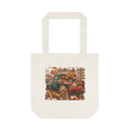Autumn Pumpkins and Leaves Tote Bag | Fall Leaf Pattern Cotton Tote