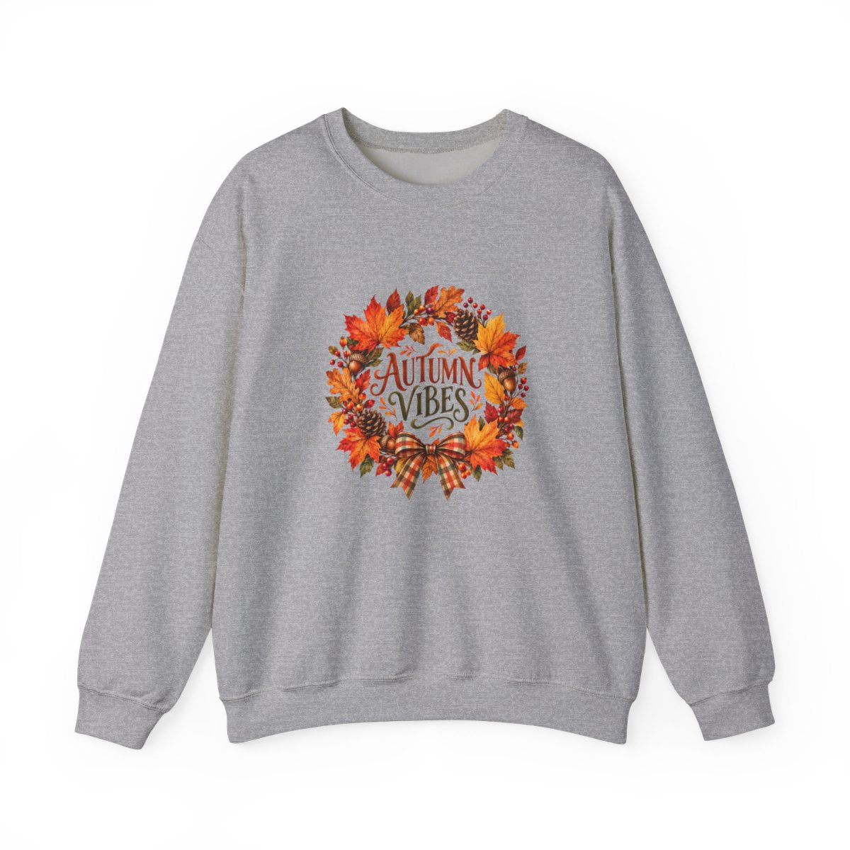 Autumn Vibes wreath Sweatshirt | Fall leaves, cozy seasonal design