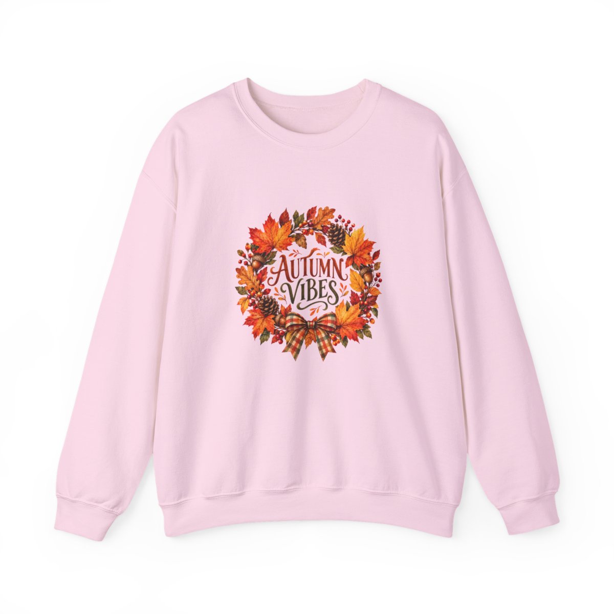 Autumn Vibes wreath Sweatshirt | Fall leaves, cozy seasonal design