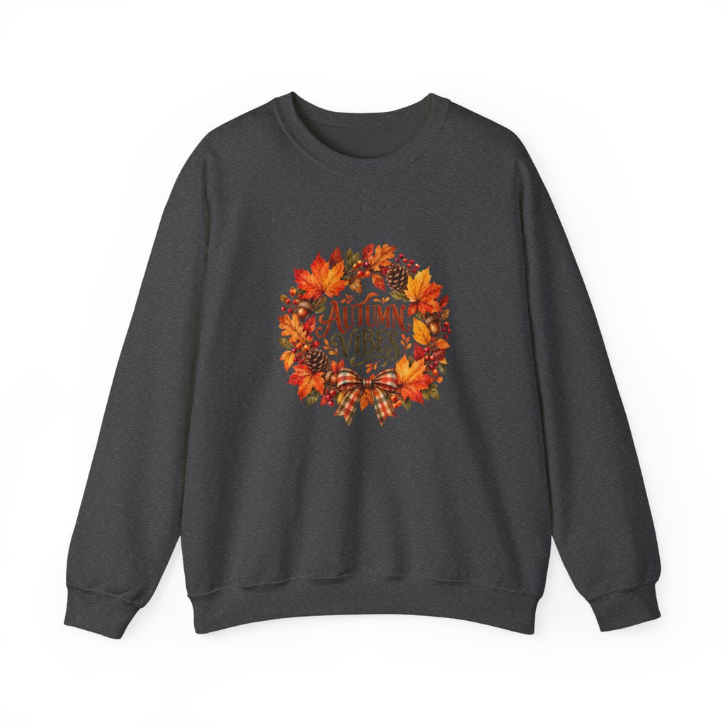 Autumn Vibes wreath Sweatshirt | Fall leaves, cozy seasonal design