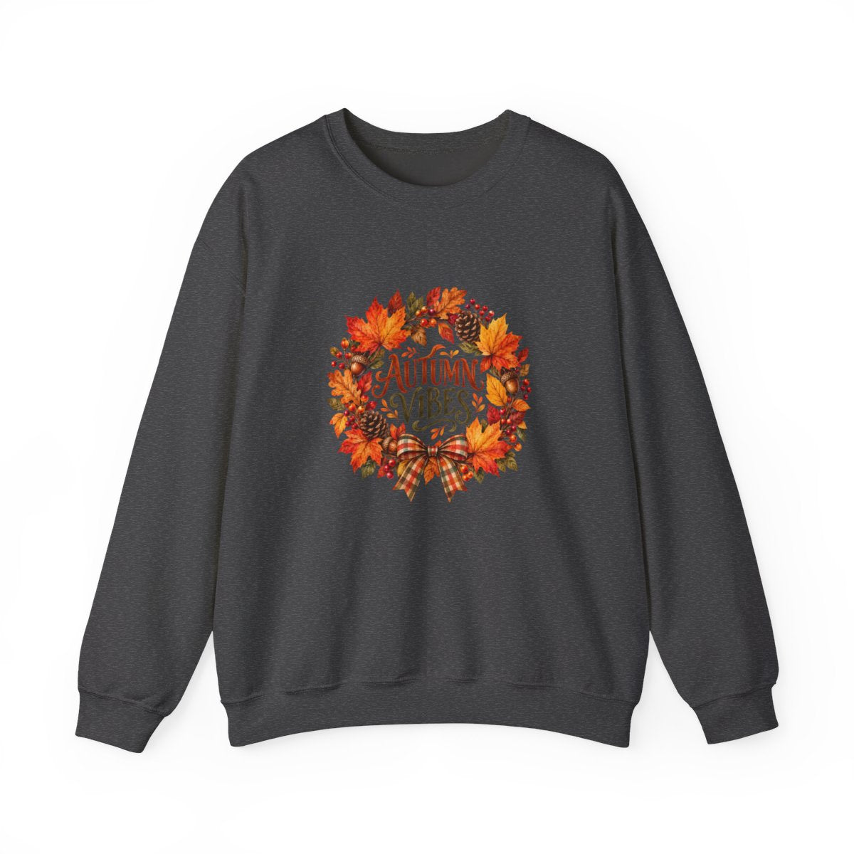 Autumn Vibes wreath Sweatshirt | Fall leaves, cozy seasonal design