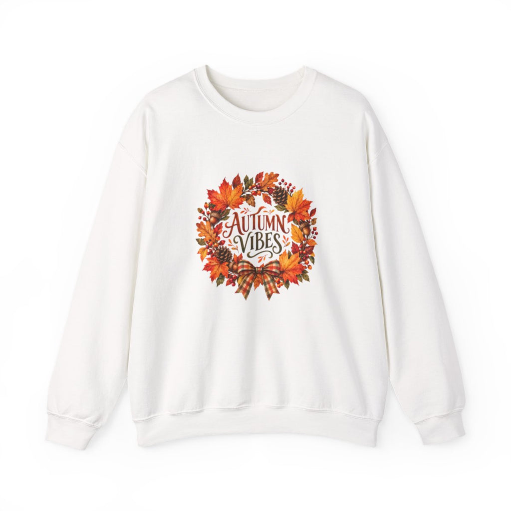 Autumn Vibes wreath Sweatshirt | Fall leaves, cozy seasonal design