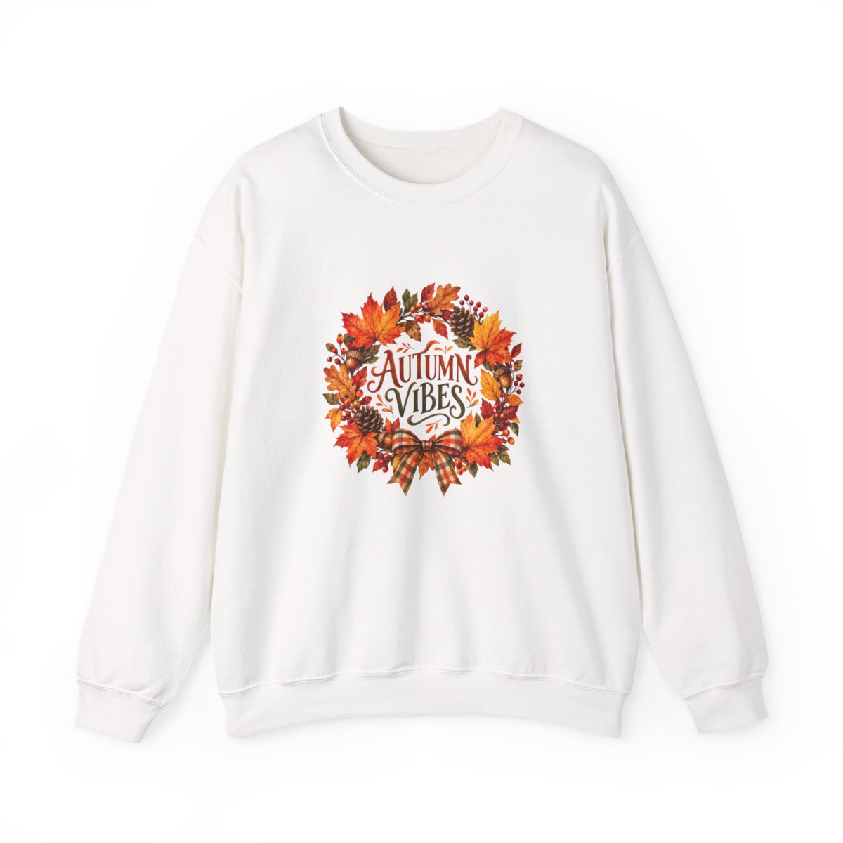 Autumn Vibes wreath Sweatshirt | Fall leaves, cozy seasonal design