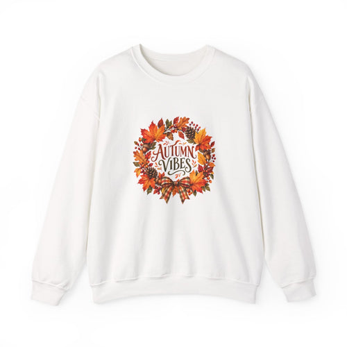 Autumn Vibes wreath Sweatshirt | Fall leaves, cozy seasonal design