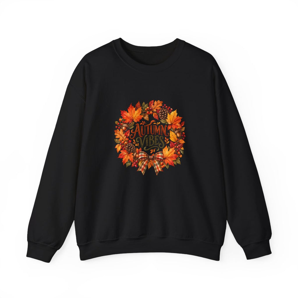 Autumn Vibes wreath Sweatshirt | Fall leaves, cozy seasonal design