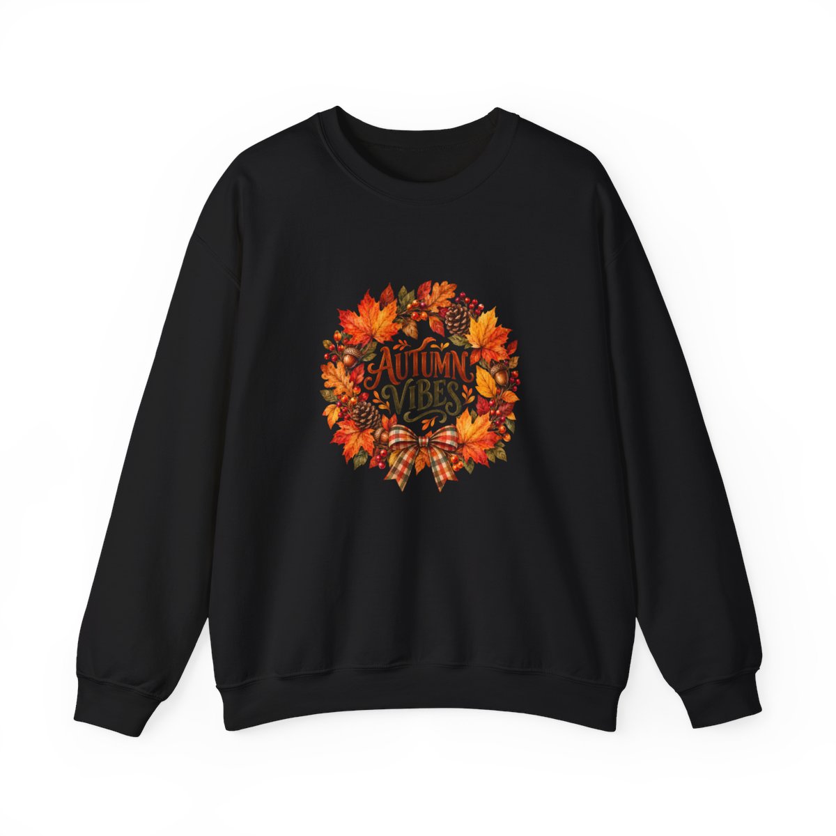 Autumn Vibes wreath Sweatshirt | Fall leaves, cozy seasonal design