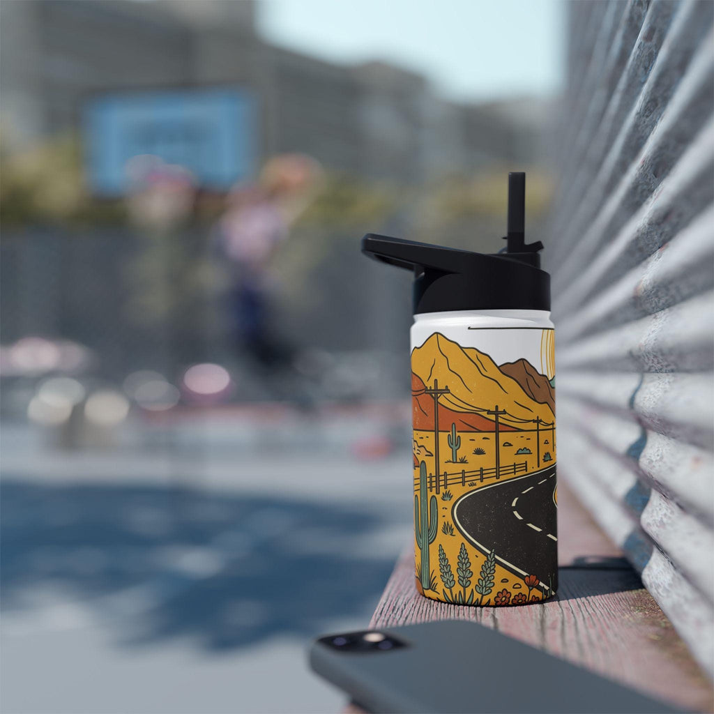 Desert Road Trip Stainless Steel Water Bottle | Scenic Canyon Drive