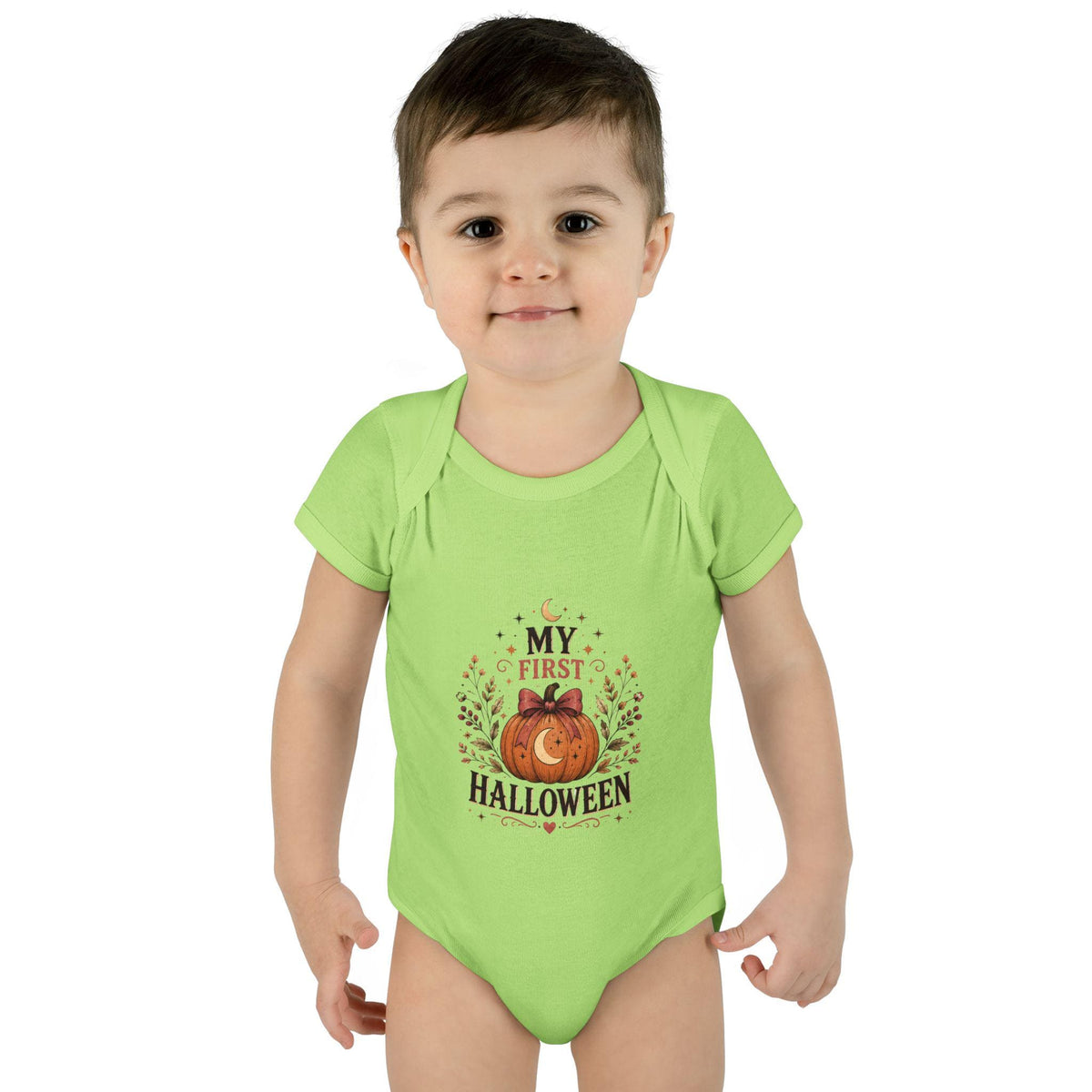 My First Halloween Infant Bodysuit | Pumpkin Illustration