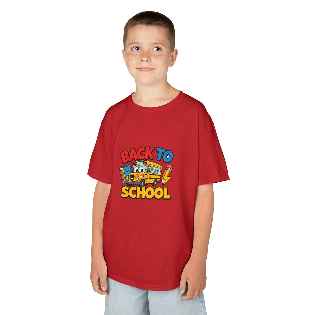 Back to School schoolbus Kids Tee | Cute Pencil Chalkboard Design