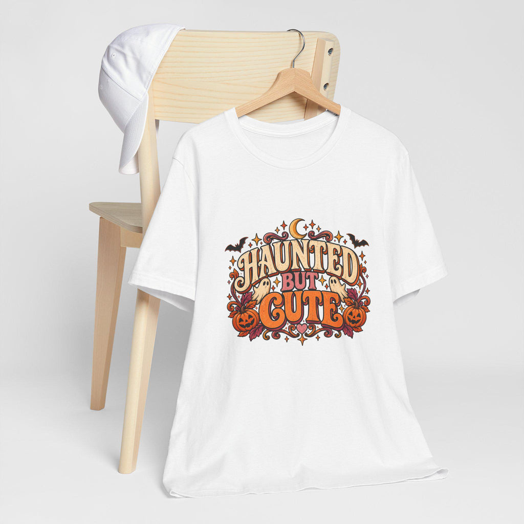 Haunted But Cute Halloween design T-Shirt | Pumpkin bats spooky lettering