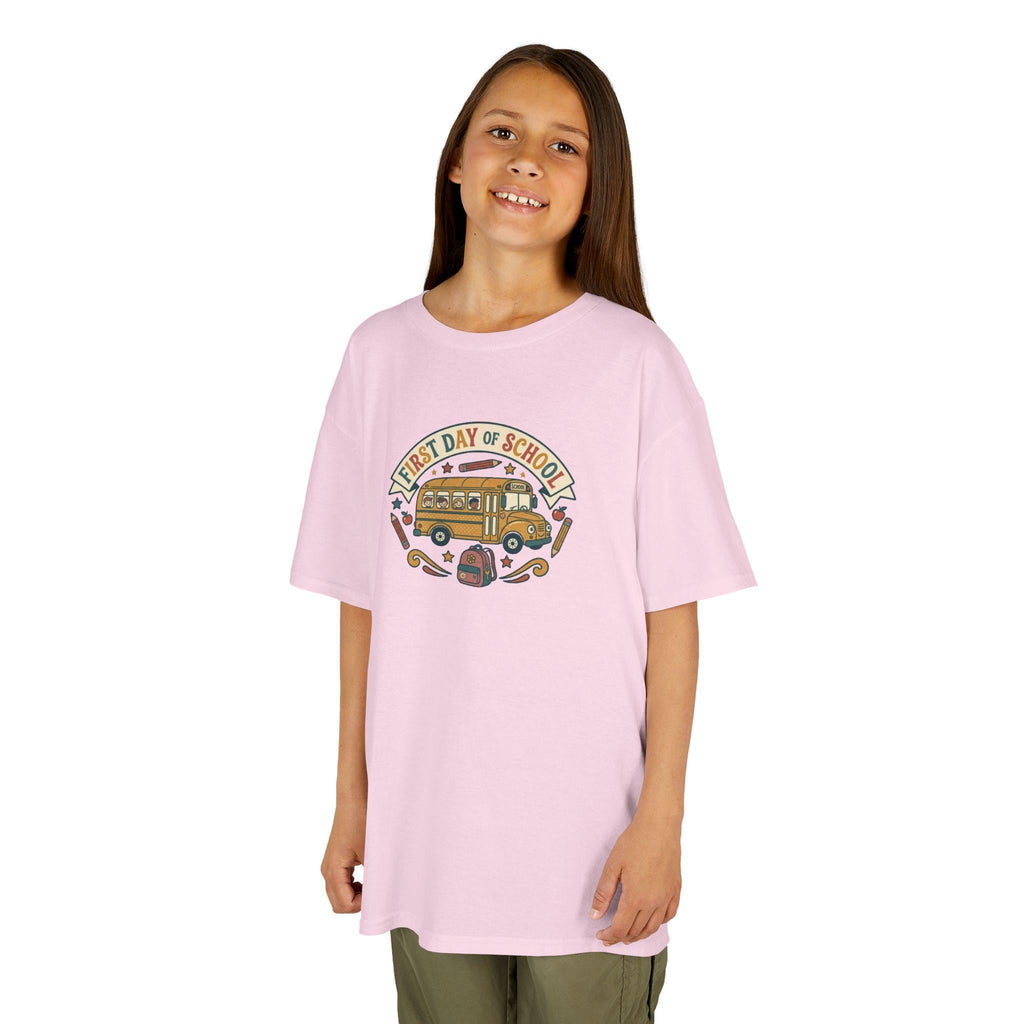 First Day of School School Bus Kids T-Shirt | Back to School, Cute Bus Design