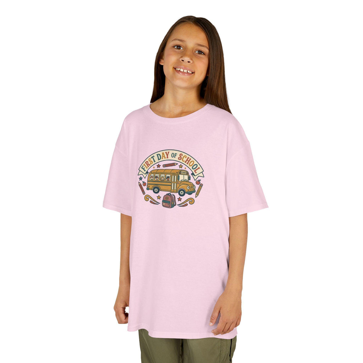 First Day of School School Bus Kids T-Shirt | Back to School, Cute Bus Design