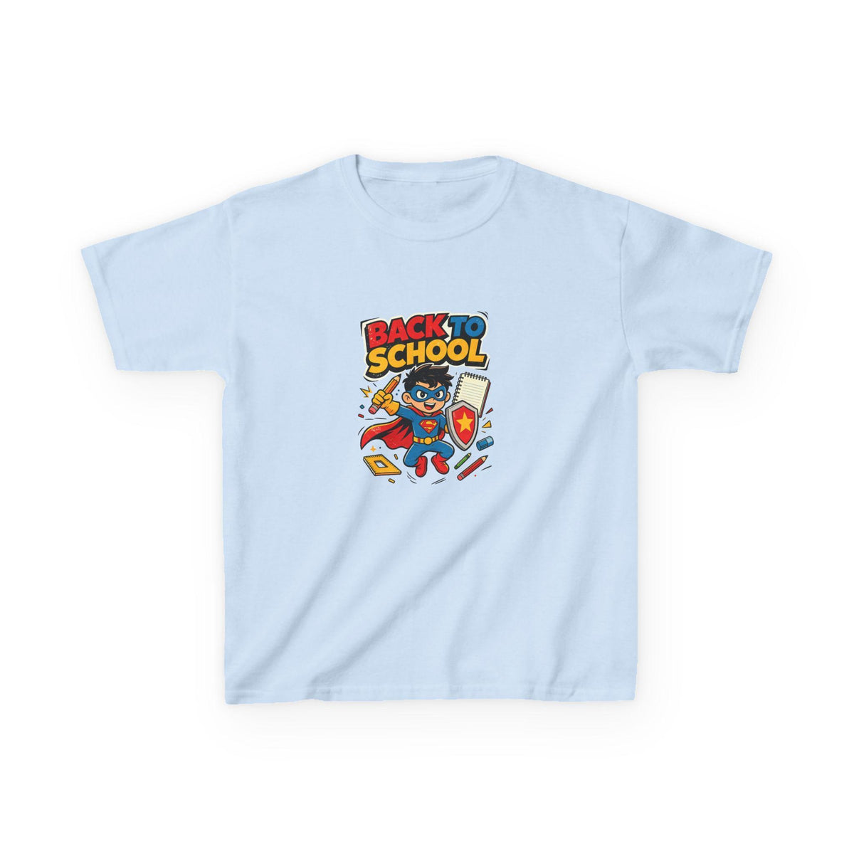 Back to School Superhero Kids Tee | Cute School Supplies Design