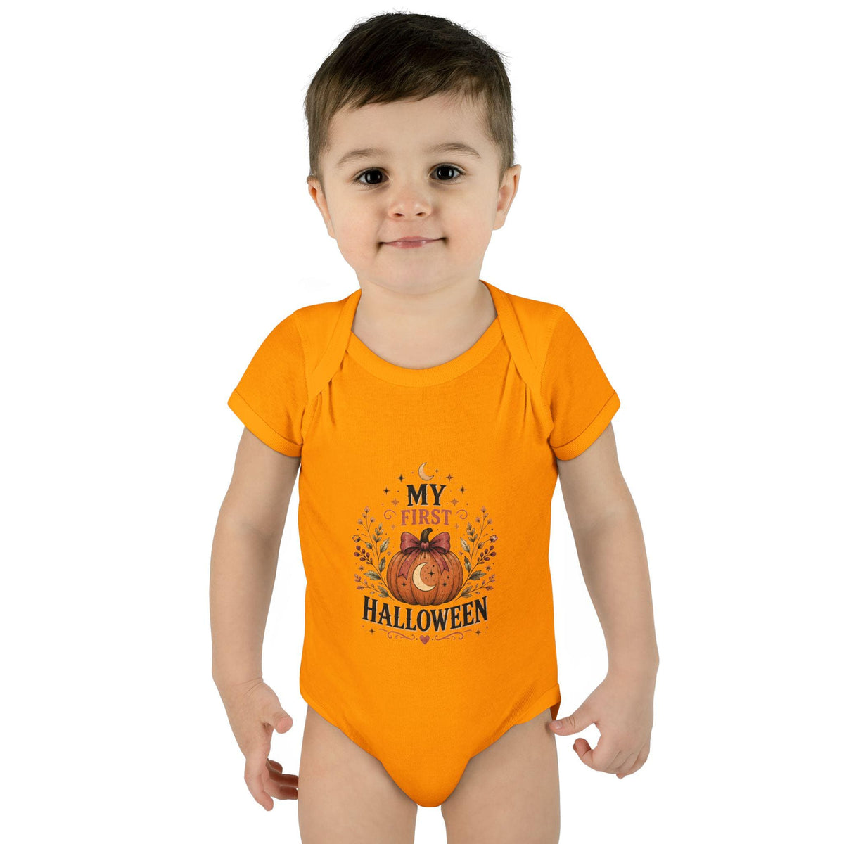 My First Halloween Infant Bodysuit | Pumpkin Illustration