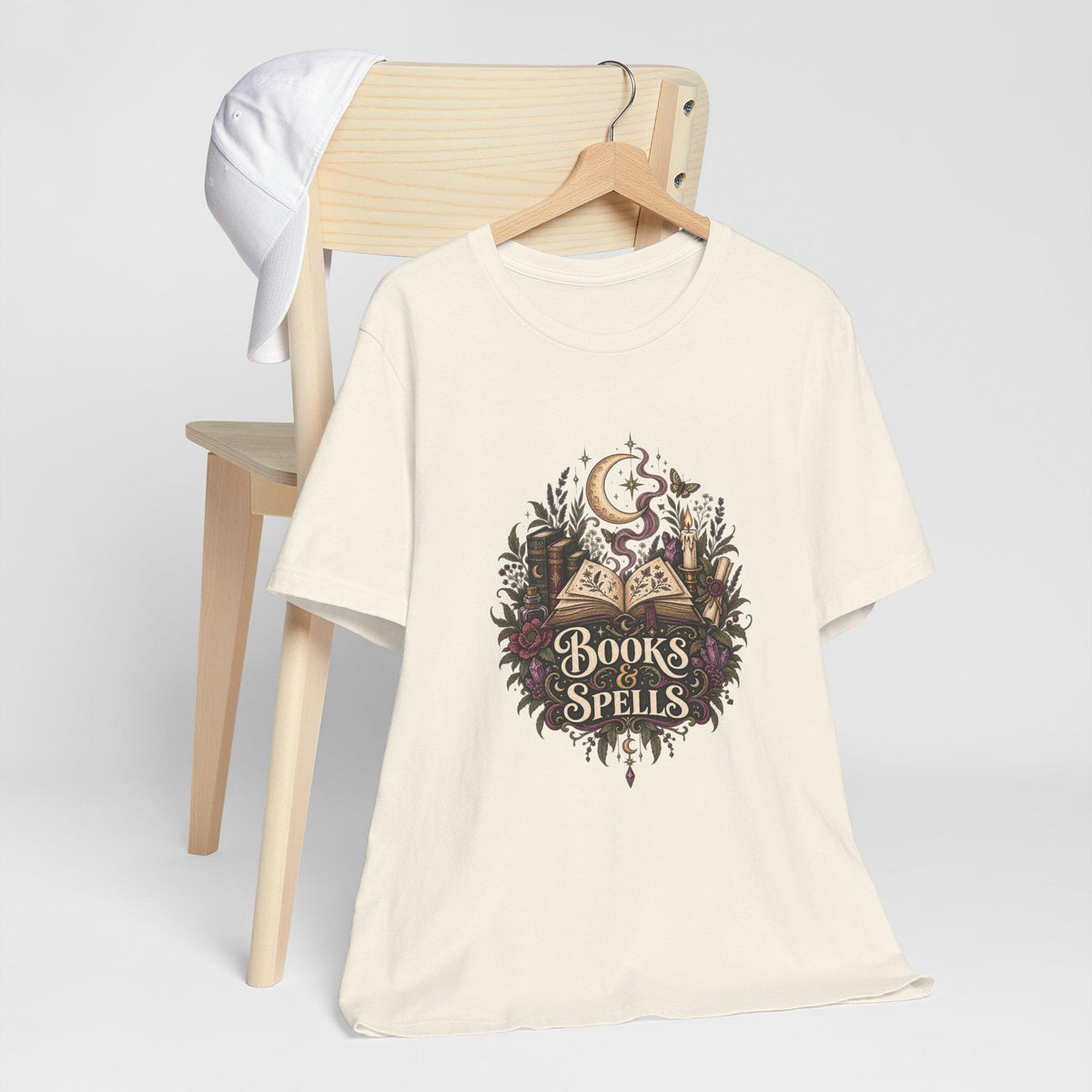 Books & Spells T-Shirt | Witchy Magic Book Design