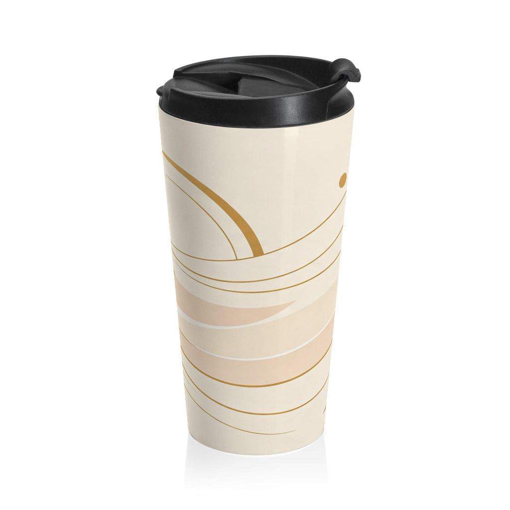 Retro Mountain Sun Van Stainless Steel Travel Mug | Scenic Camping Landscape