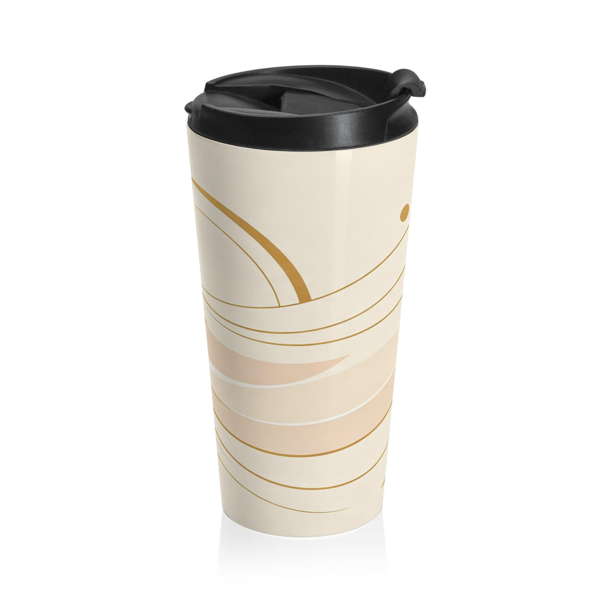 Retro Mountain Sun Van Stainless Steel Travel Mug | Scenic Camping Landscape