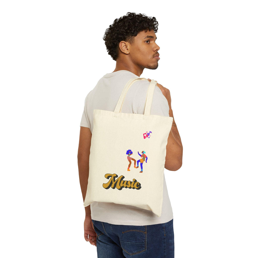 Dancing Couple Cropped Tote Bag | Retro Music Funk Illustration