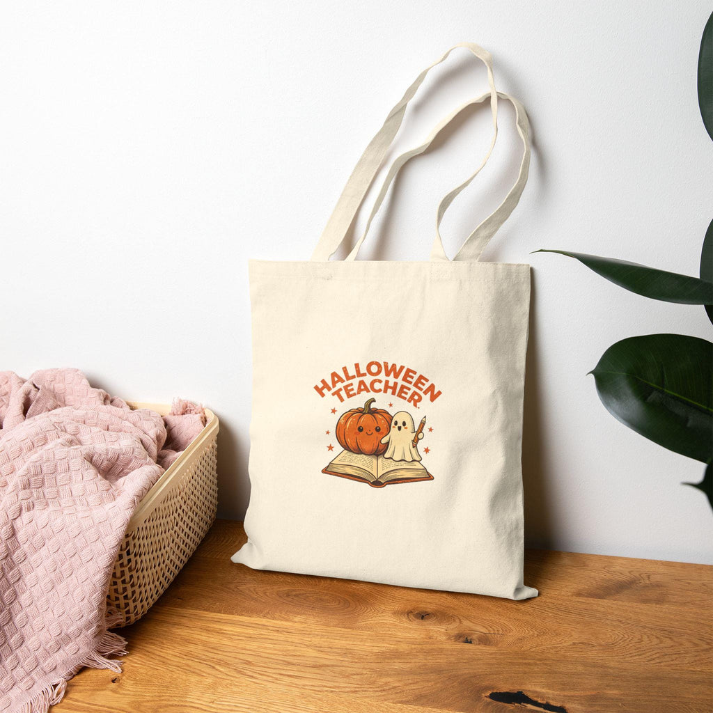 Halloween Teacher Pumpkin And Ghost Tote Bag