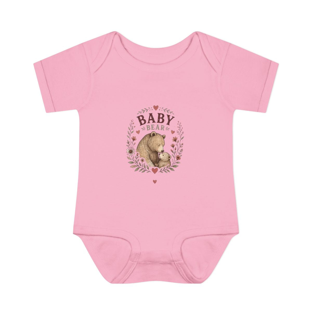 Baby Bear illustration Infant Bodysuit | - Pink