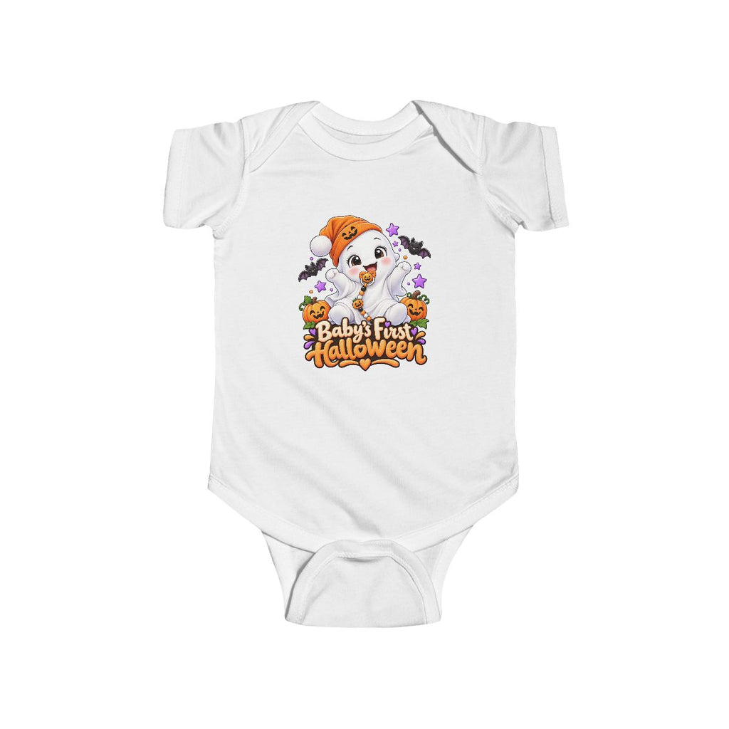 Baby's First Halloween Infant Bodysuit | Cute Ghost Puppy Pumpkin Design