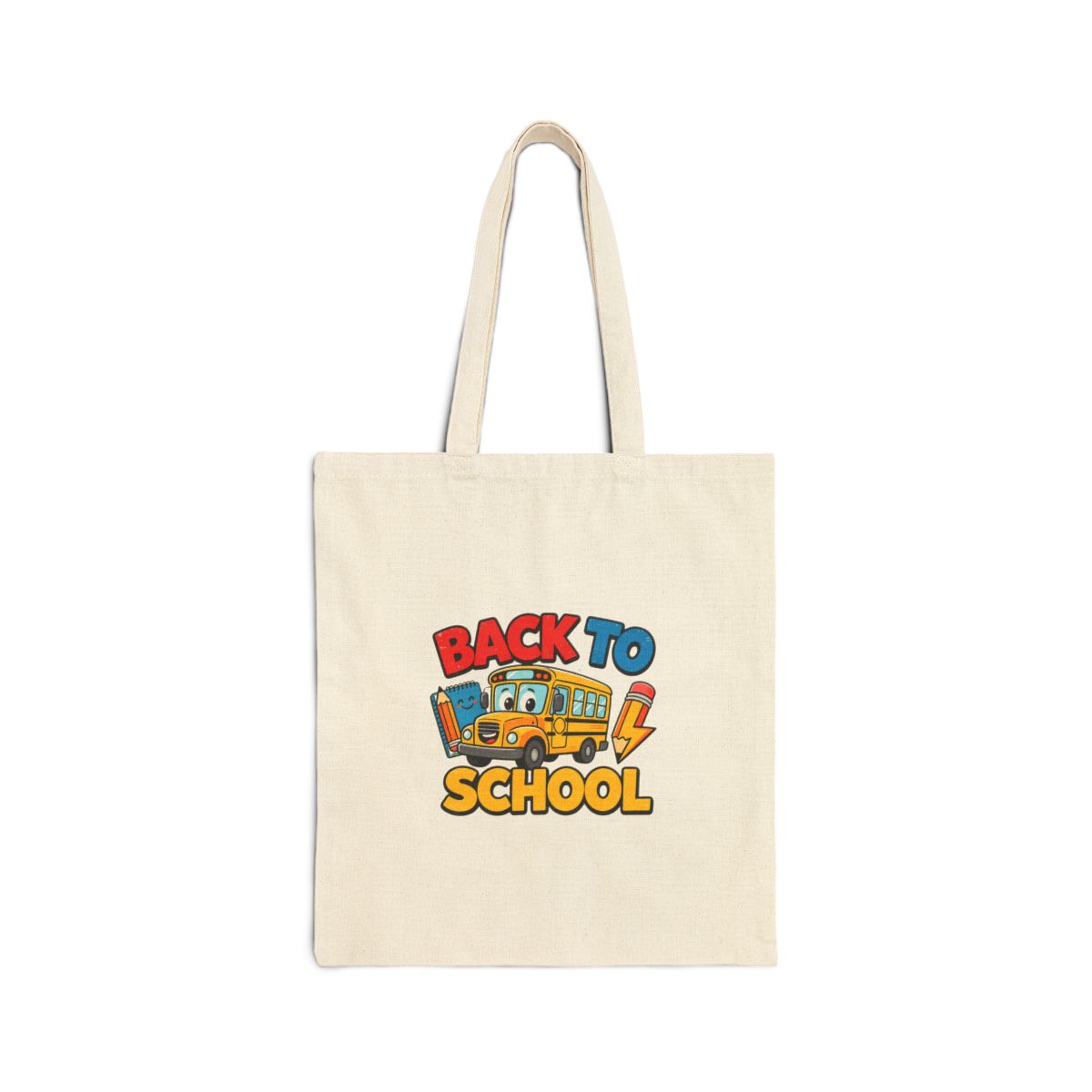 Back To School Schoolbus Kids Tote Bag - Natural