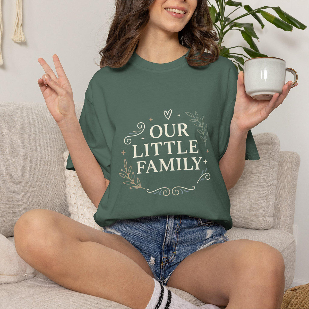 Floral Wreath Script T-Shirt | Minimal Botanical Tee