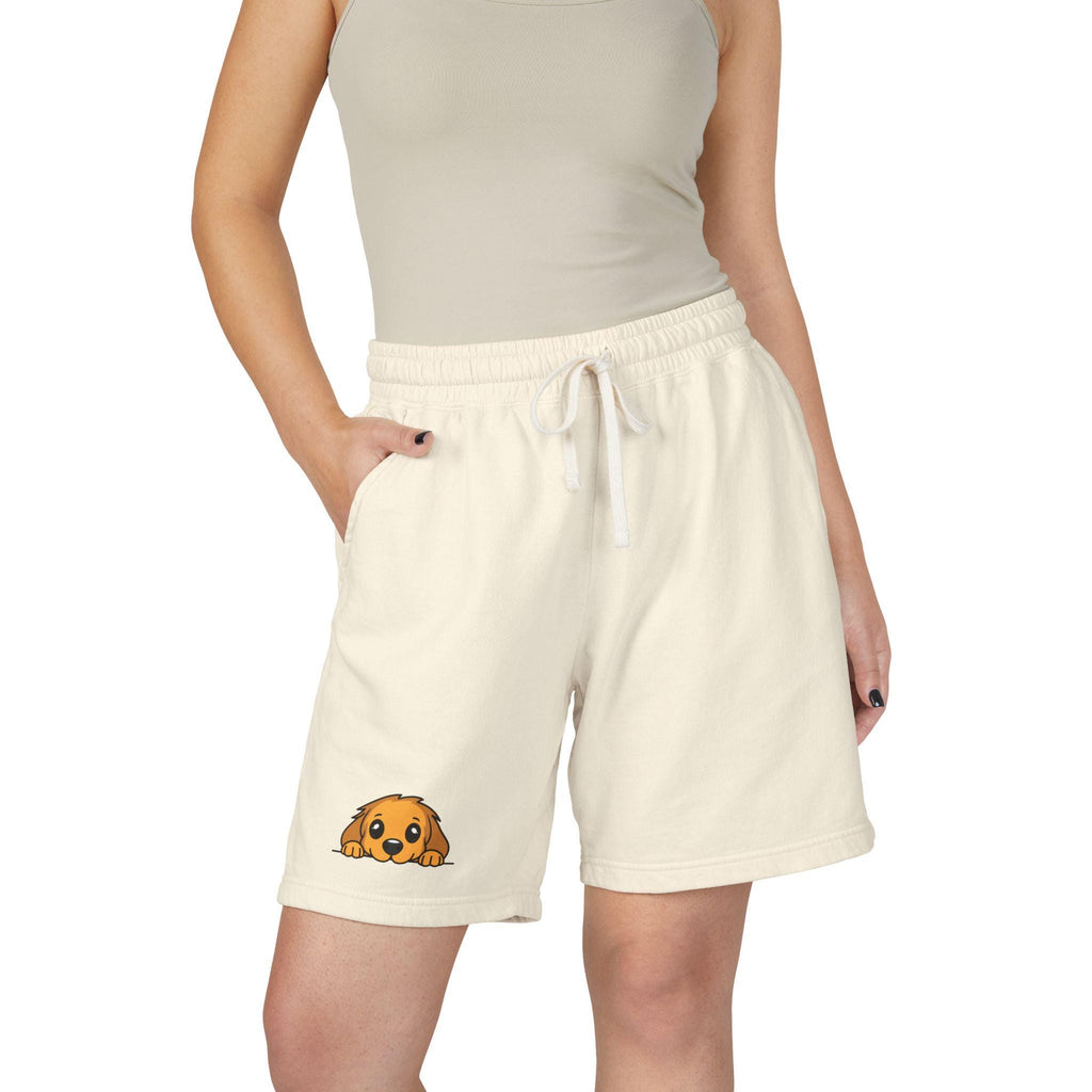 Peeking Puppy Sweat Shorts | Cute Dog Illustration