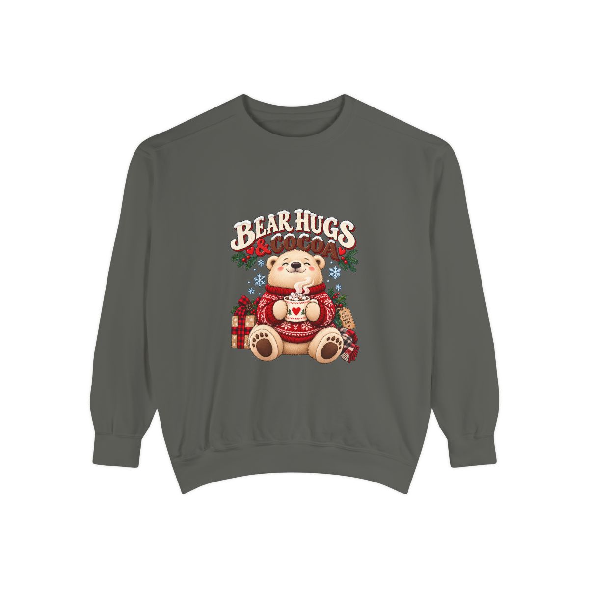 Bear Hugs & Cocoa Sweatshirt | Cozy Teddy Bear Hot Chocolate Holiday