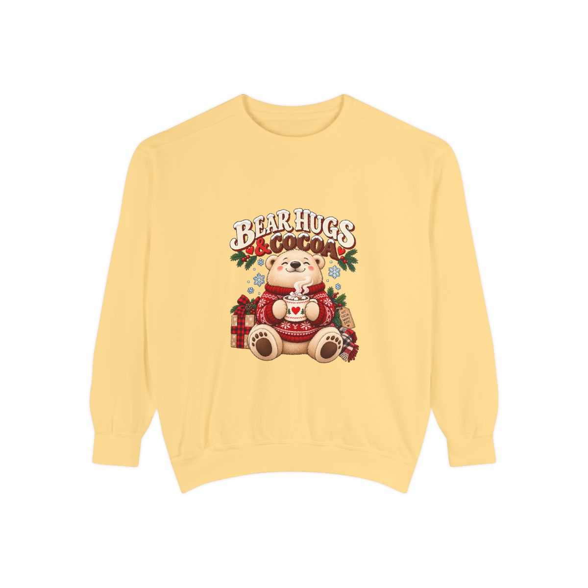 Bear Hugs & Cocoa Sweatshirt | Cozy Teddy Bear Hot Chocolate Holiday