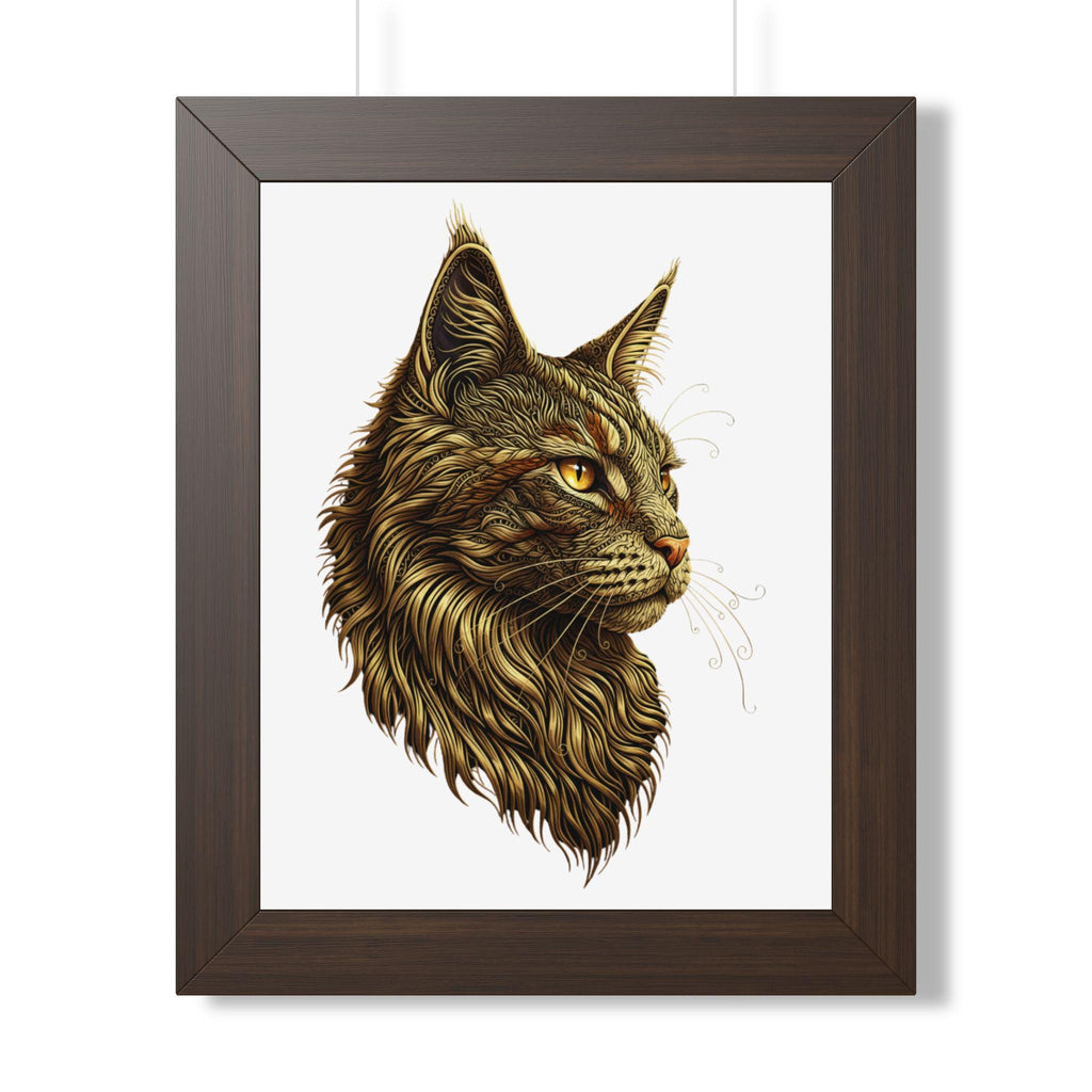 Majestic Lynx Head Framed Vertical Poster | Wildlife Art Print