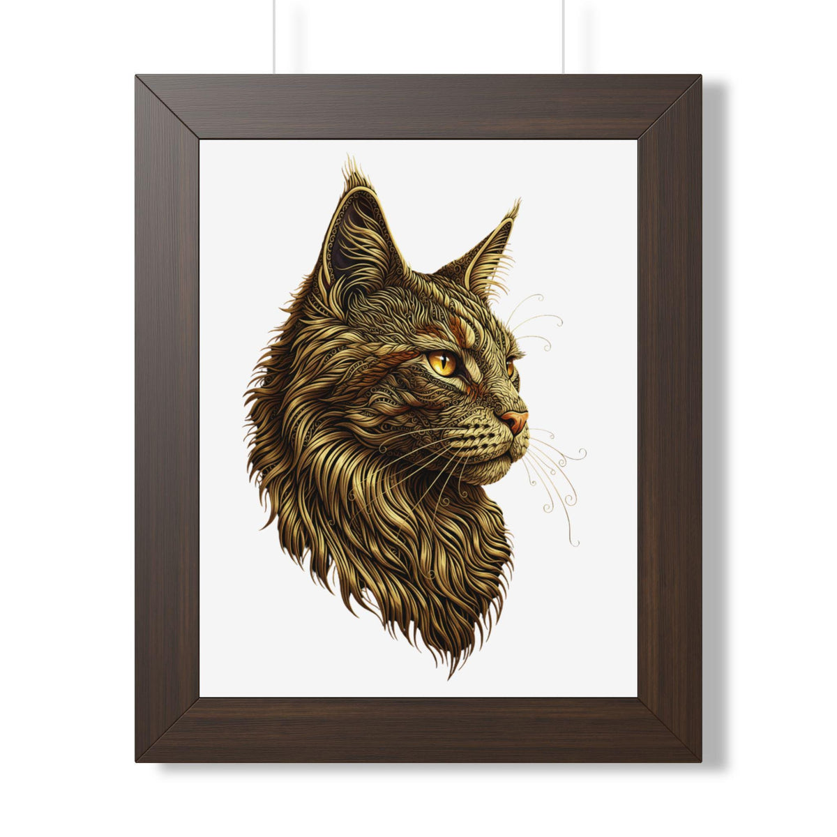 Majestic Lynx Head Framed Vertical Poster | Wildlife Art Print