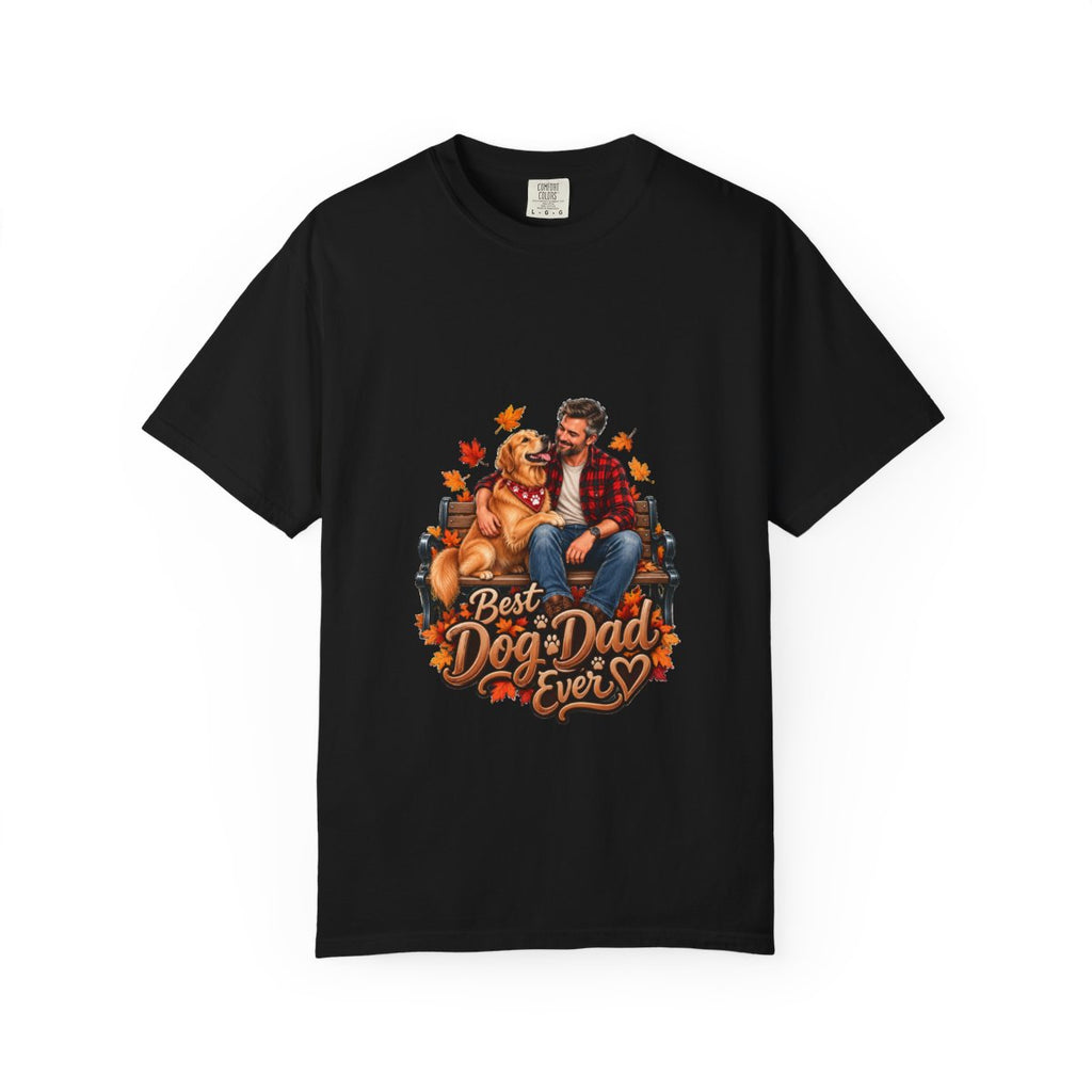 Best Dog Dad Ever T-Shirt | Dog Dad Tee, Autumn Leaves Design