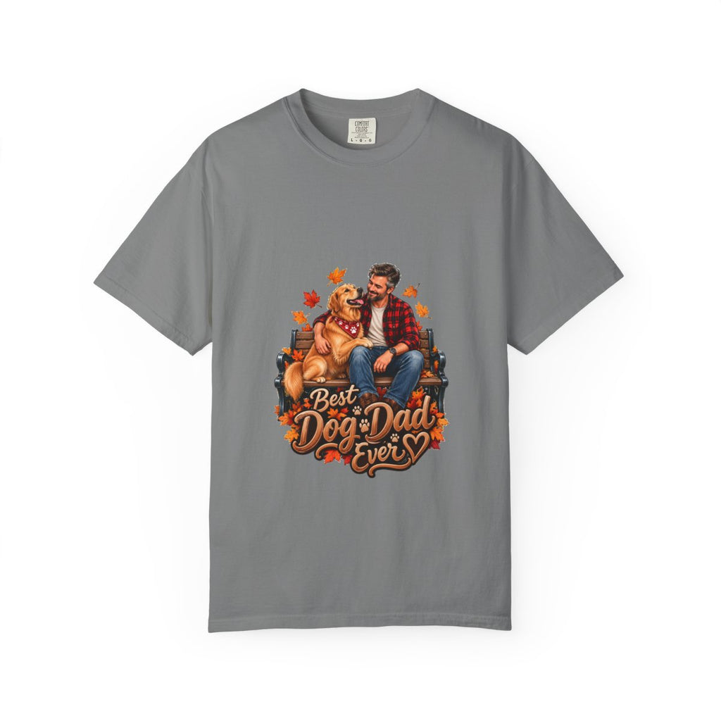Best Dog Dad Ever T-Shirt | Dog Dad Tee, Autumn Leaves Design