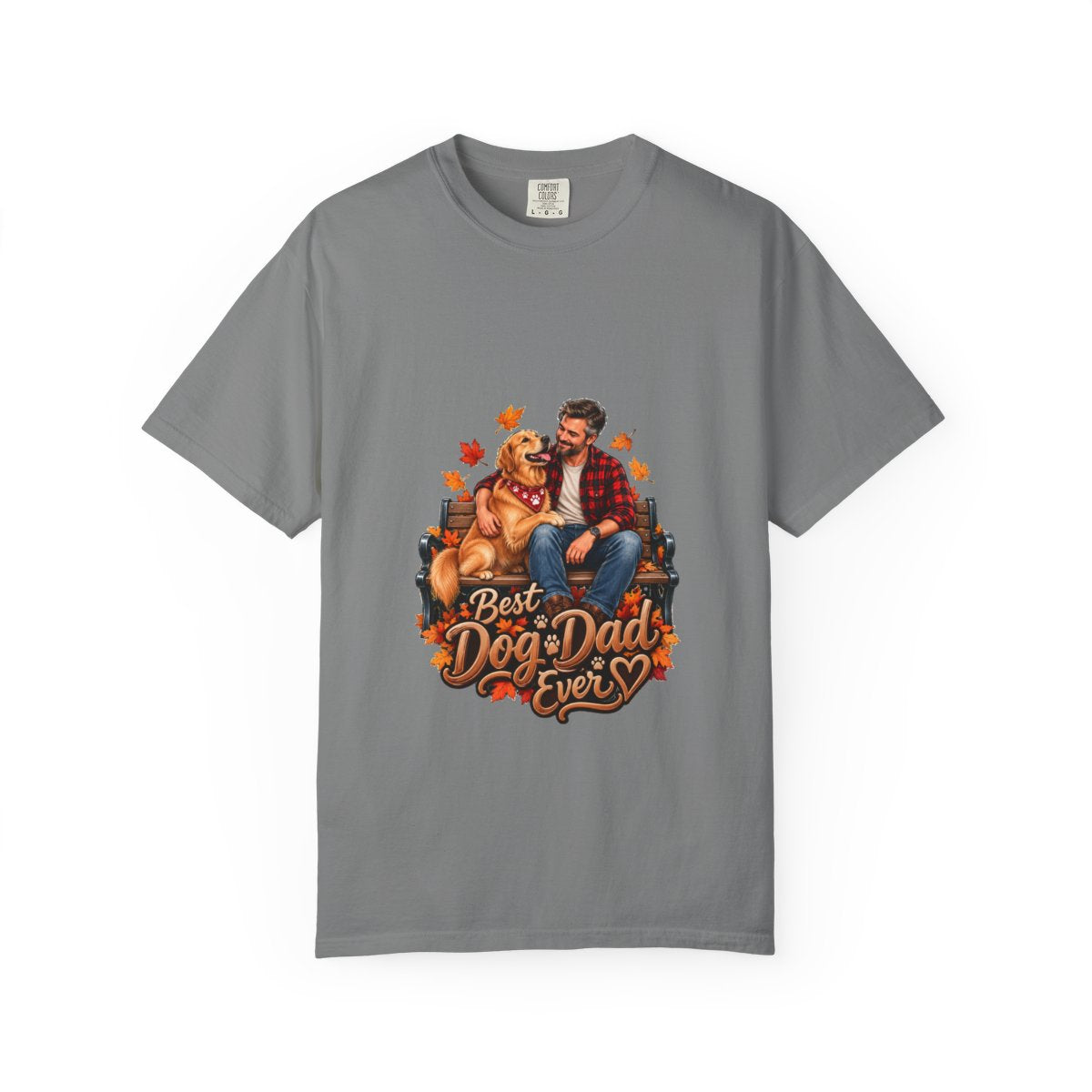 Best Dog Dad Ever T-Shirt | Dog Dad Tee, Autumn Leaves Design