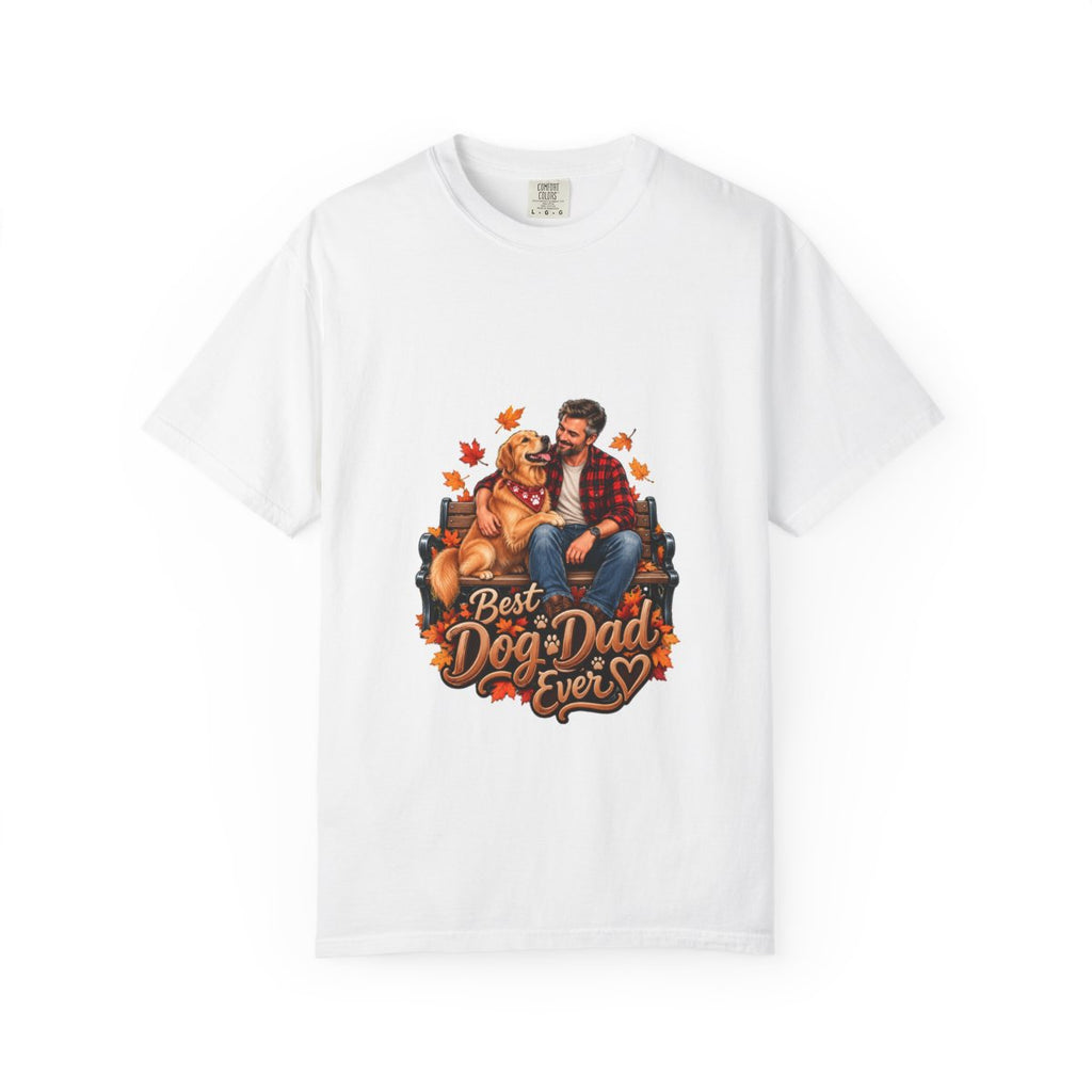Best Dog Dad Ever T-Shirt | Dog Dad Tee, Autumn Leaves Design