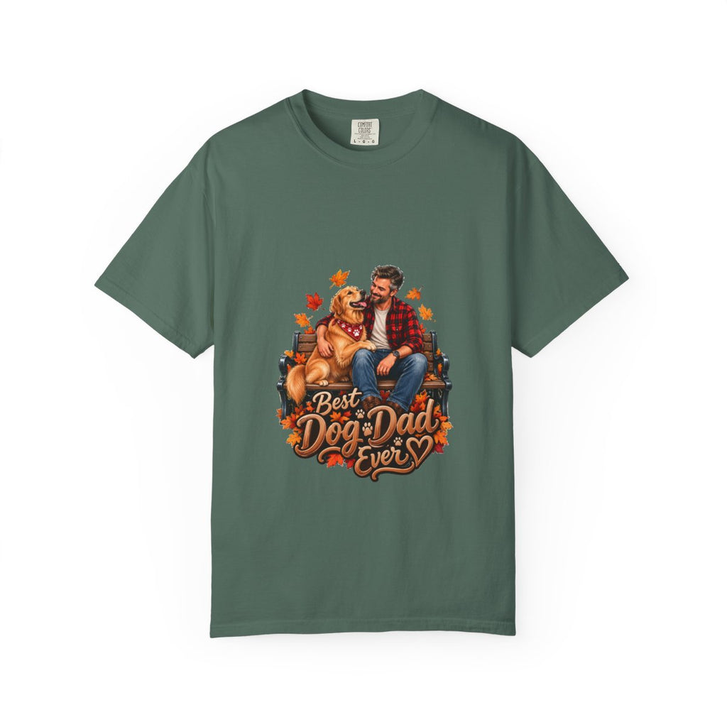 Best Dog Dad Ever T-Shirt | Dog Dad Tee, Autumn Leaves Design