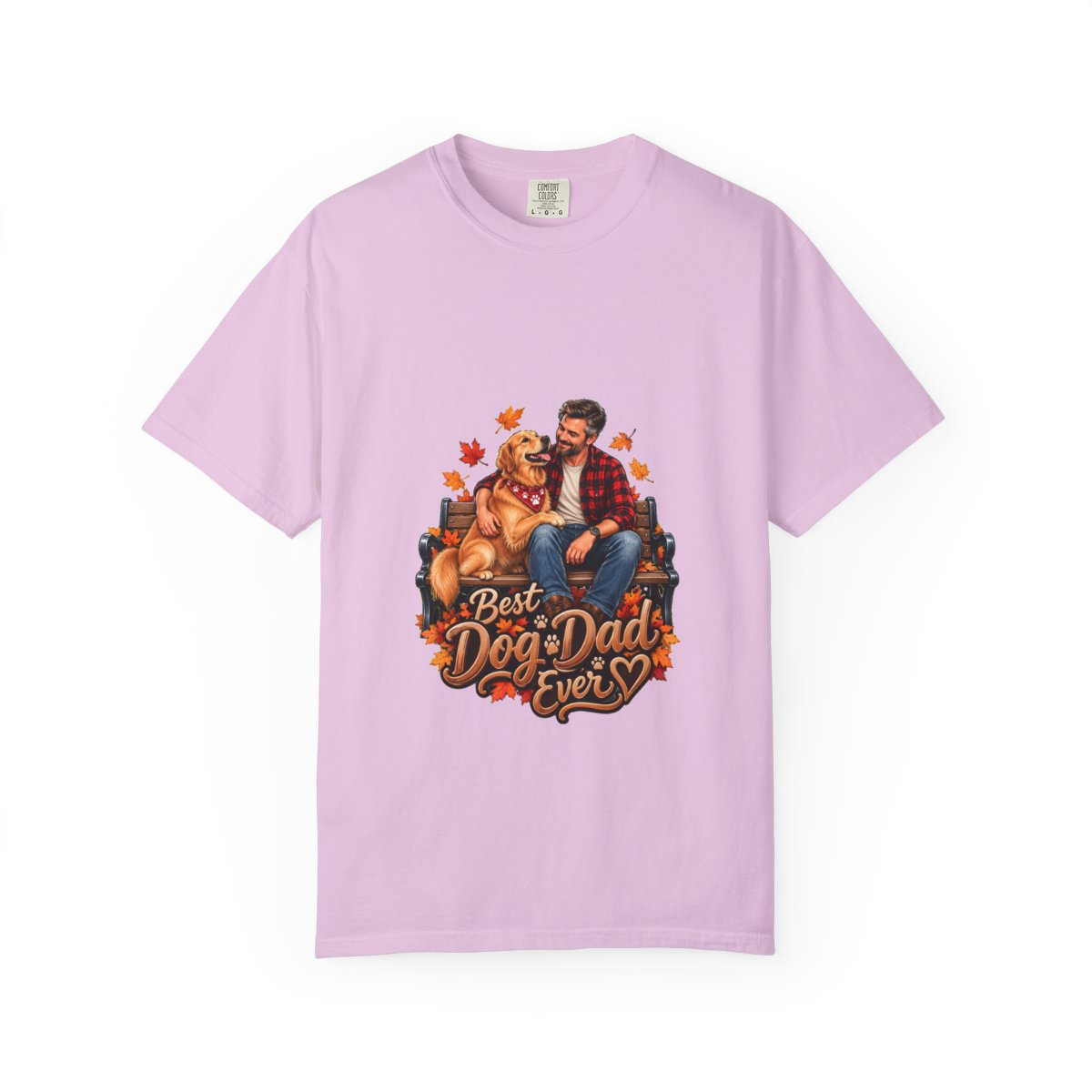 Best Dog Dad Ever T-Shirt | Dog Dad Tee, Autumn Leaves Desig - Orchid