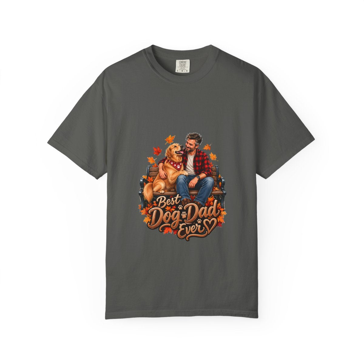 Best Dog Dad Ever T-Shirt | Dog Dad Tee, Autumn Leaves Design